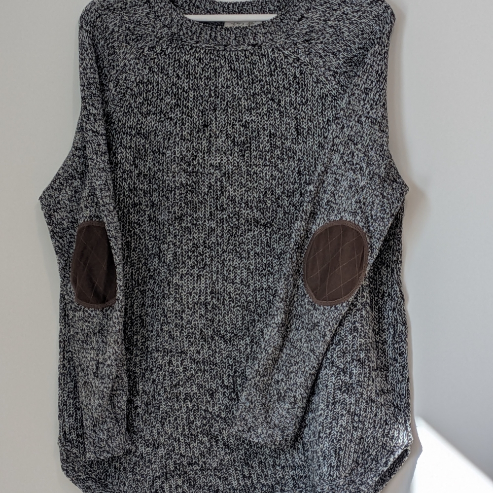Dark Academia Women's Sweater (XL) Elbow Patches Cable Knit Preppy Equestrian